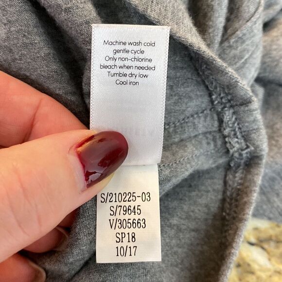 Athleta Draped Heather Gray Short Sleeves Midi Dress - Picture 6 of 8